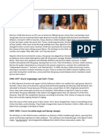 Destiny's Child Biography Reading and Comprehension, Main Idea