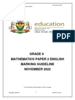 2022 Grade 9 Mathematics Paper 2 Marking Guideline
