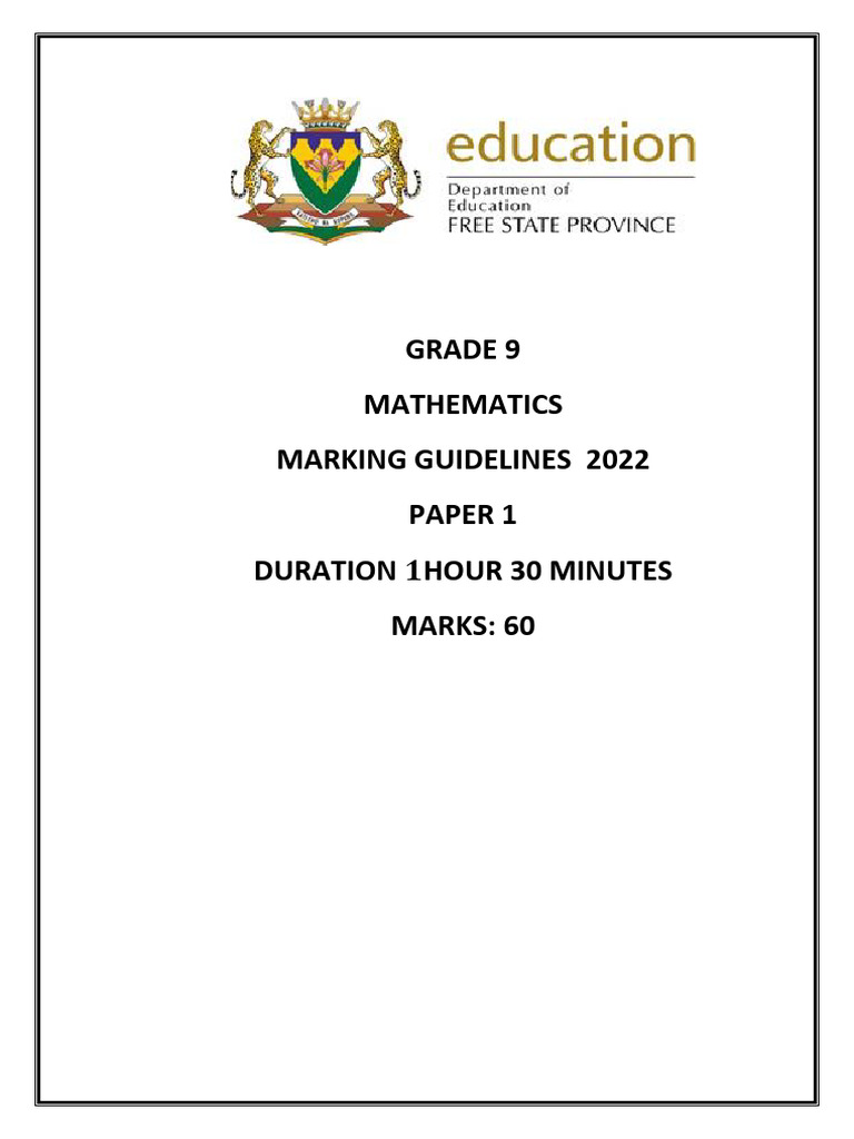Grade 8 Maths June Paper