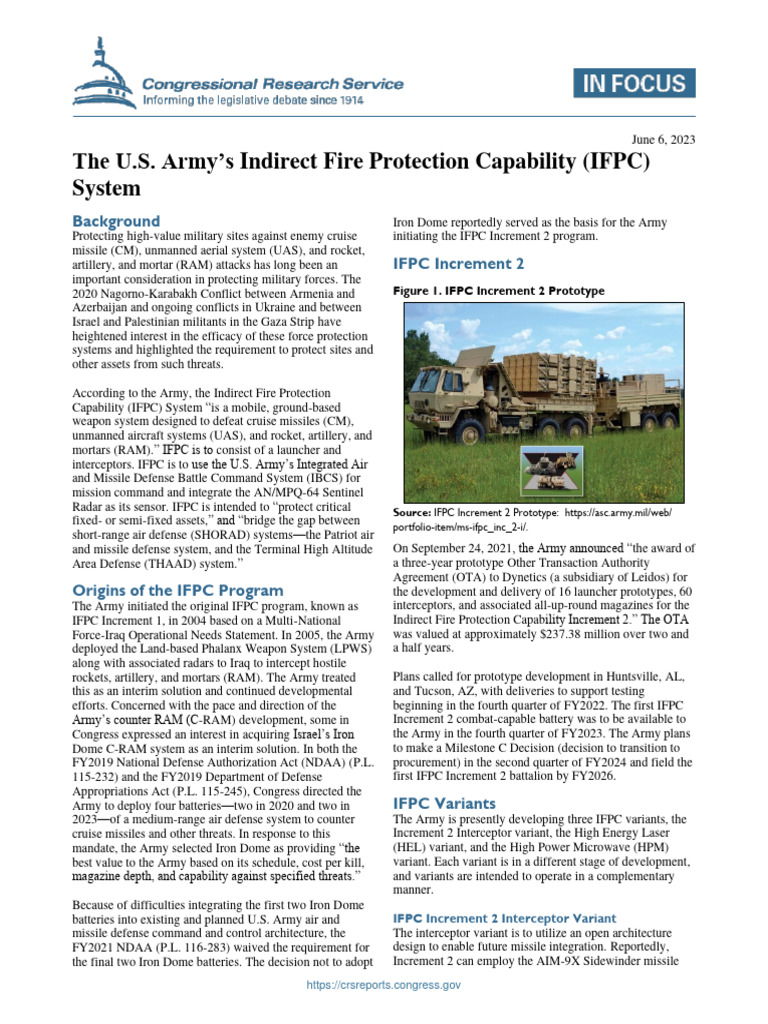 IFPC Increment 2 Overview and Development | PDF | Military Technology ...