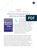 L'écriture Inclusive Entre Théorie Et Idéologie