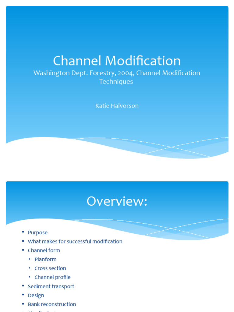 Channel Modification Techniques Overview | PDF | Sediment | Floodplain