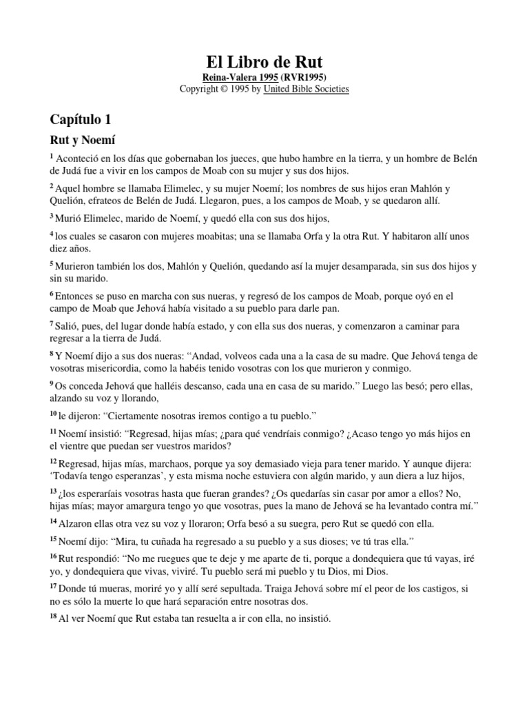Libro de Rut | PDF | Noemí (figura bíblica) | Libro de rut