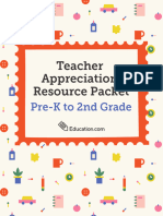 Teacher Appreciation Resource Packet Pre K 2nd