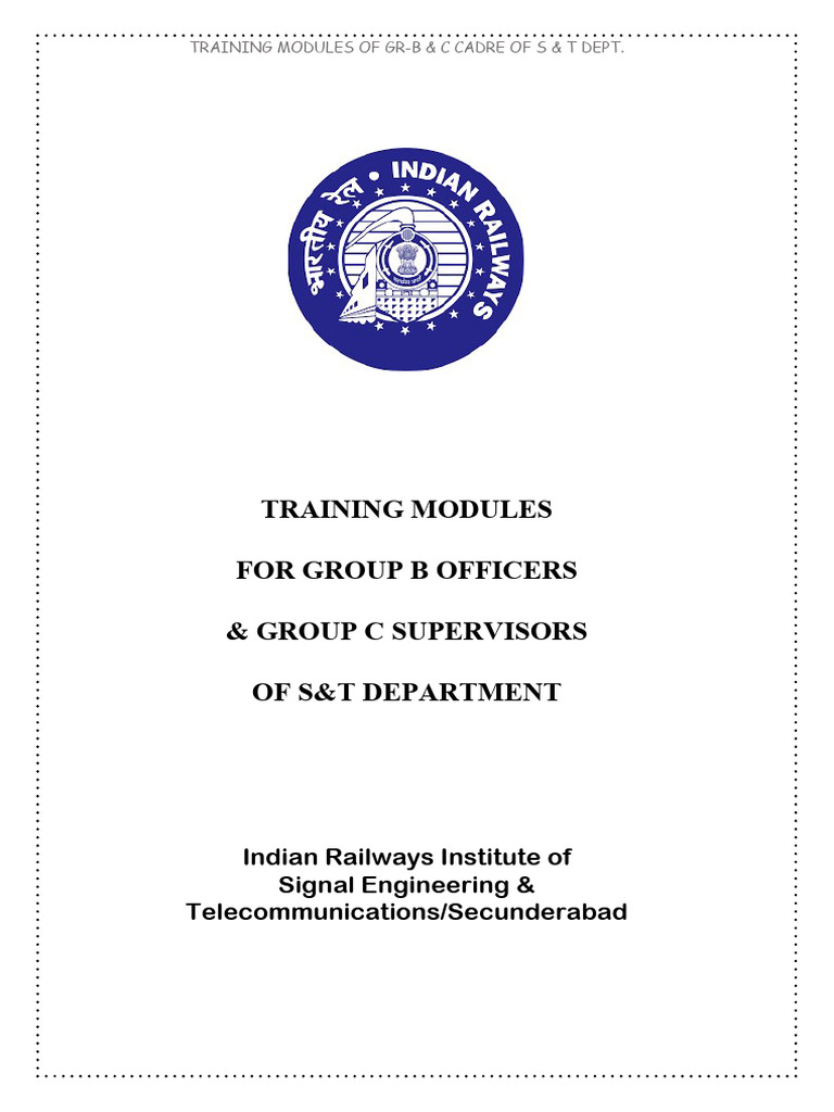 S&T Training Modules for Indian Railways | PDF | Relay | Transport ...