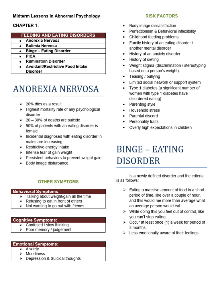 Eating Disorders Overview and Insights | PDF | Eating Disorder | Mental ...