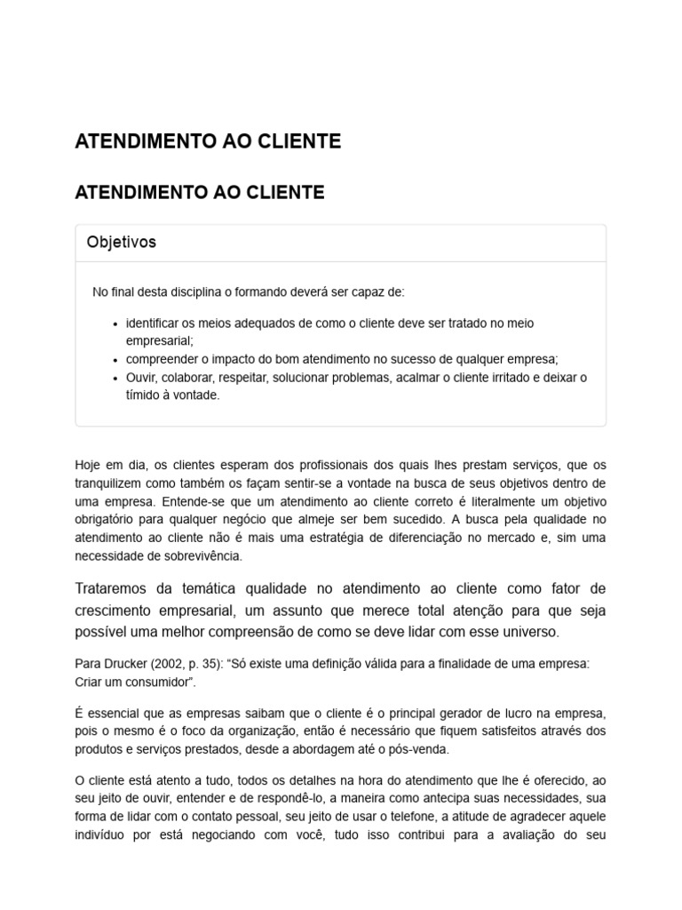 Ebook Atendimento Ao Cliente Pdf Comunicação Qualidade Negócios