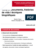 Tema 5. Documents, Històries de Vida I Tècniques Biogràfiques