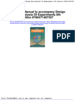 Solutions Manual To Accompany Design and Analysis of Experiments 6th Edition 9780471487357
