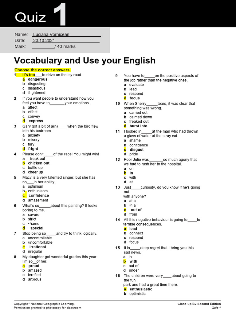 B2 Editable Quiz 1 0 Pdf Psychology
