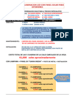 Costos y Caracteristicas de Luz Solar