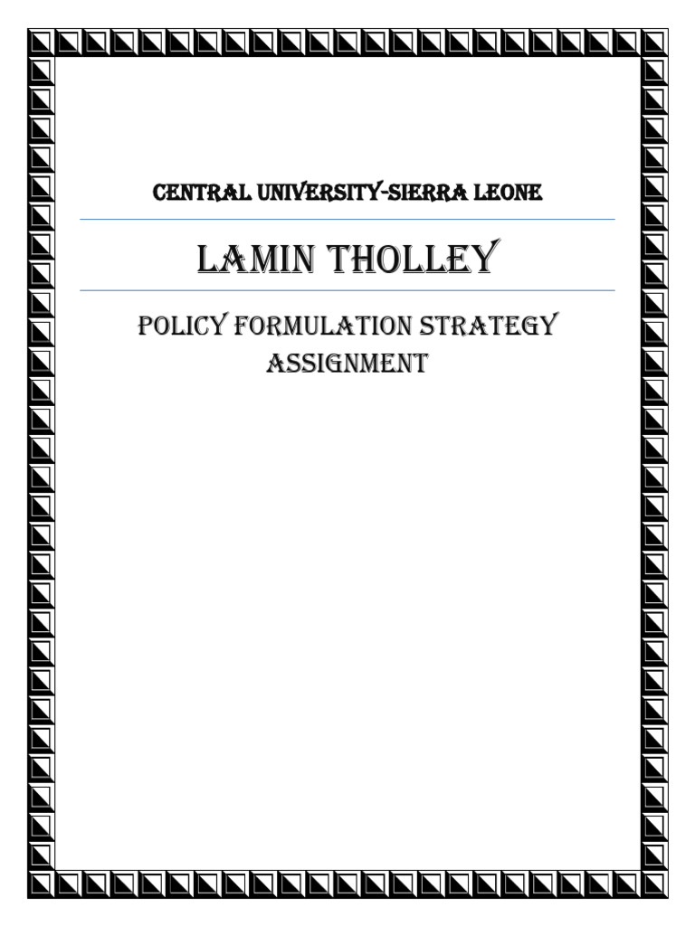 Assignment Policy Formulation and Strategy | PDF | Policy Analysis | Policy