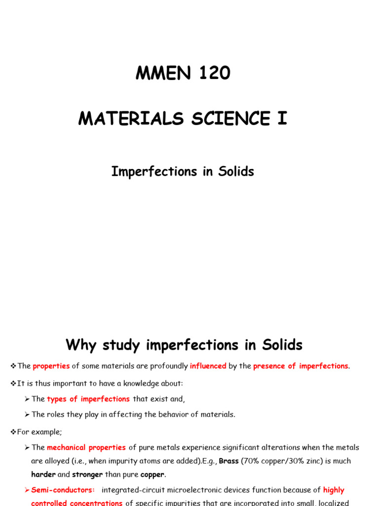 Understanding Imperfections in Solids | PDF | Dislocation | Microscope