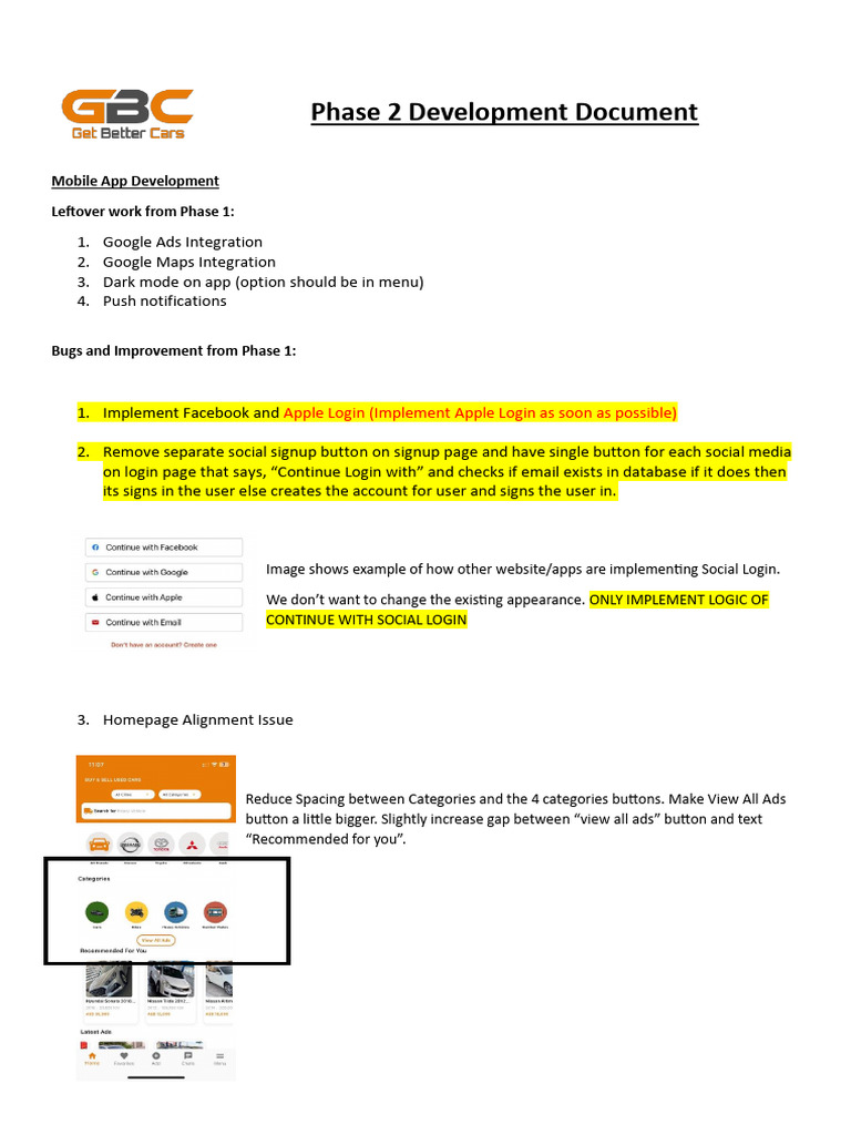 GBC Phase 2 Development Document | PDF | Mobile App | Websites