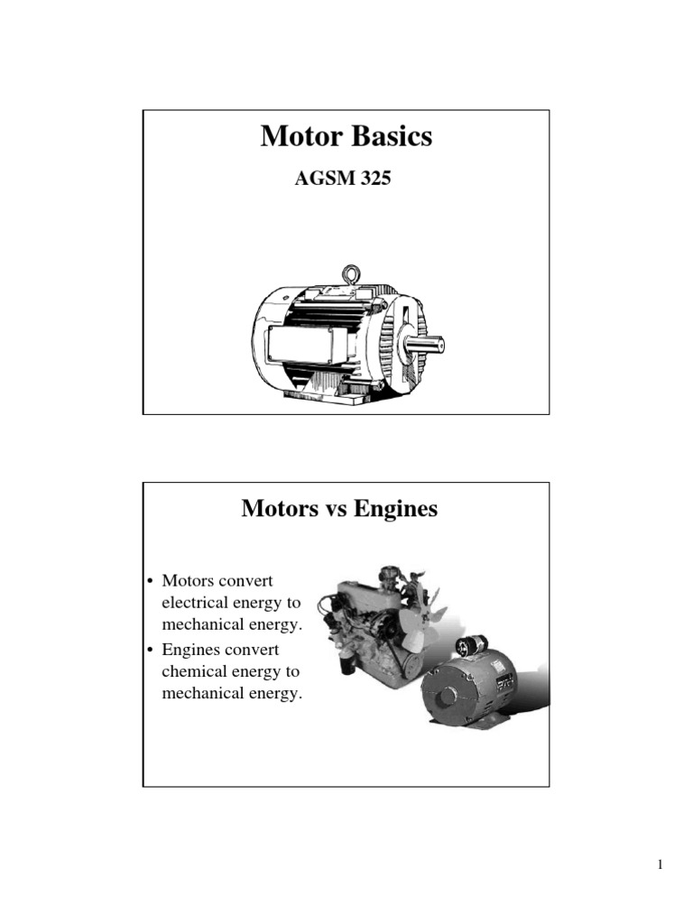 Tutorial Motor Basics Lecture | PDF | Electric Motor | Engines