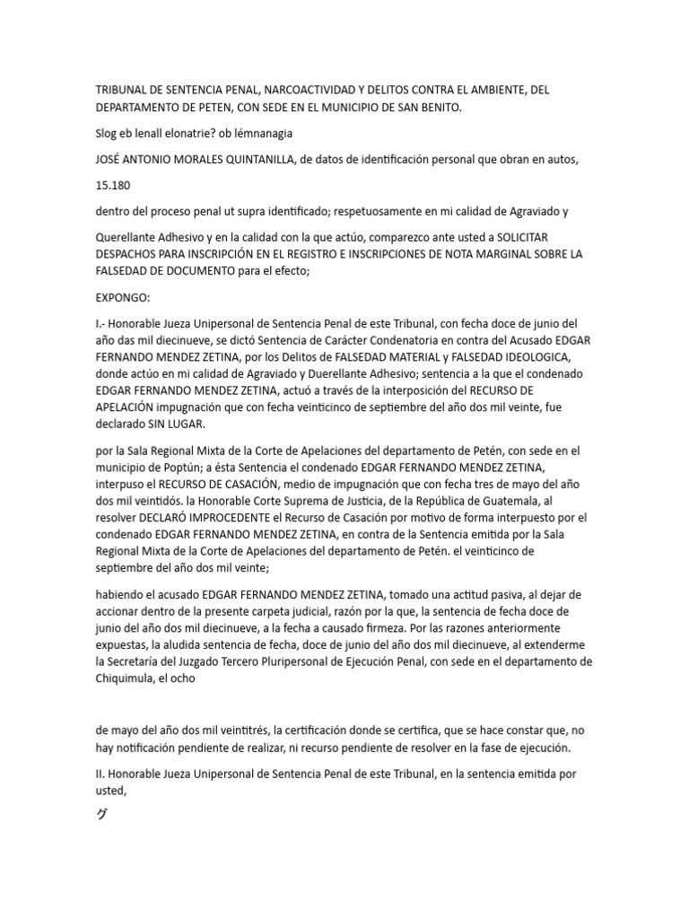 Tribunal de Sentencia Penal | PDF | Sentencia (ley) | Apelación