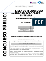 Caderno de Prova - Analista de Tecnologia Da Informacao - Sistemas