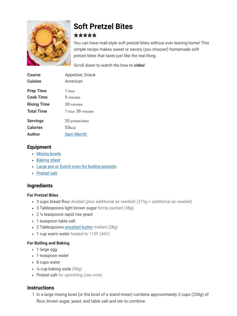 Soft Pretzel Bites Sugar Spun Run PDF Fat Baking
