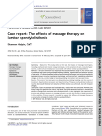 Lumbar Spondylitis and Massage Therapy