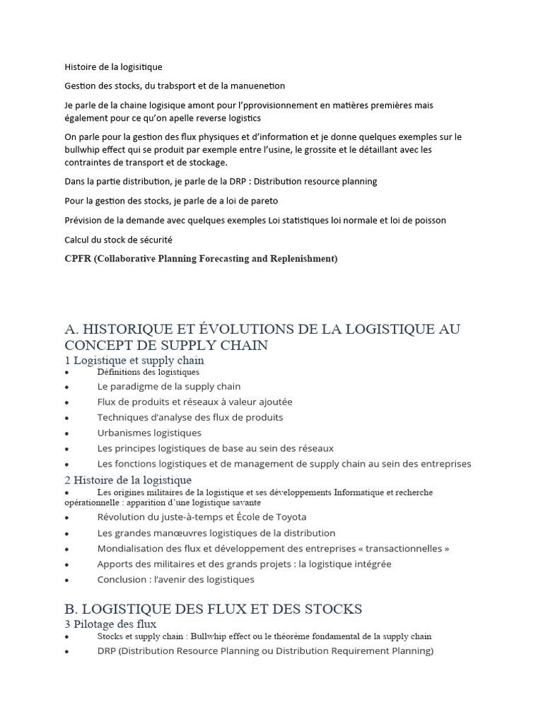 Histoire et Évolution de la Logistique | PDF | Logistique | Économie