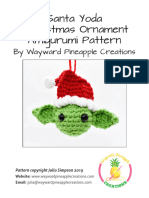 Santa Yoda Christmas Ornament Amigurumi Pattern by Wayward Pineapple Creations