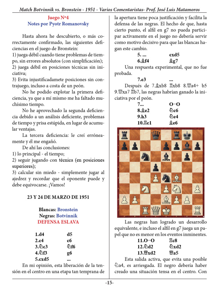 4 - Bronstein Vs Botvinnik | PDF | Juegos de estrategia abstractos ...