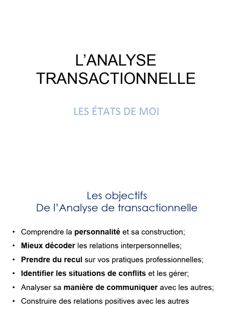 Analyse Transactionnelle Pdf _ Les Transactions en analyse ...