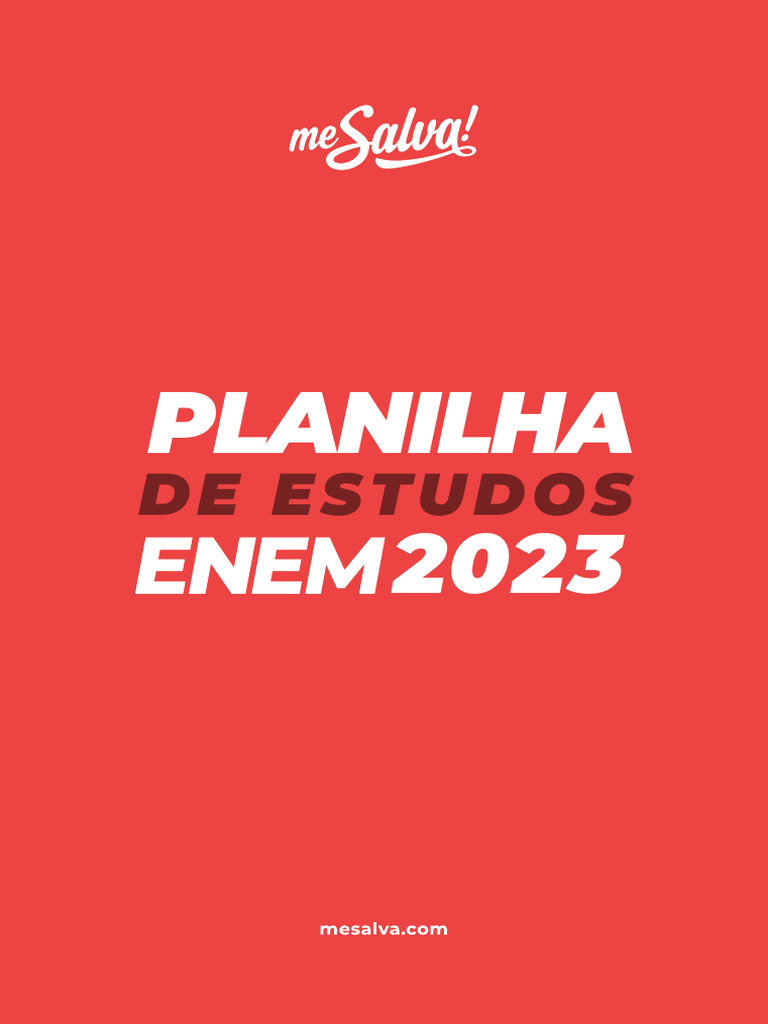 Planilha de Estudos ENEM 2023 | PDF