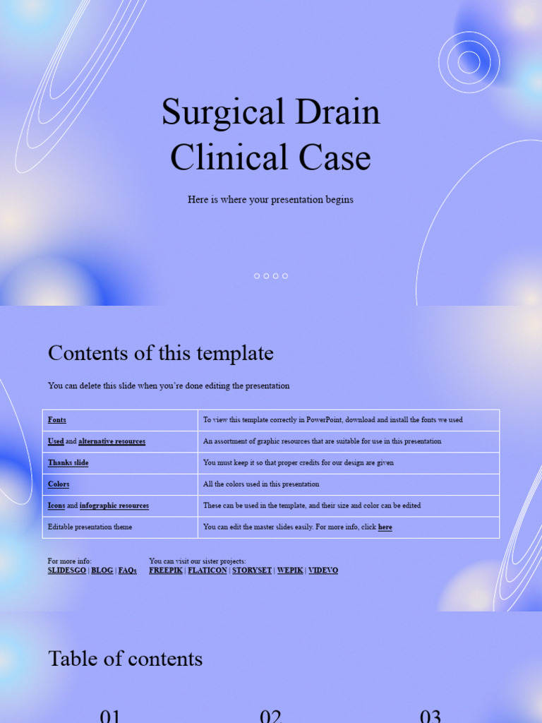 Surgical Drain Clinical Case by Slidesgo PDF Medical Diagnosis