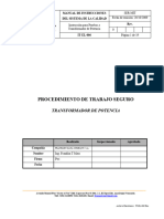 TRBJ. SEGURO Transformadores de Potencia