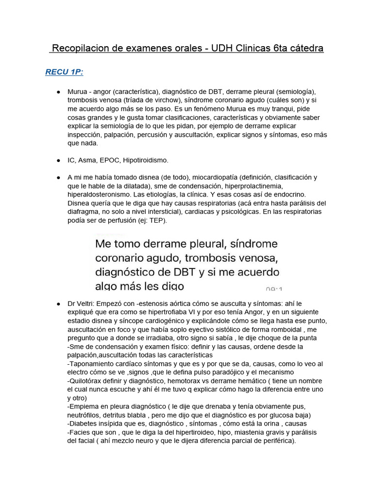 Exámenes Orales en Clínica UDH | PDF | Cirrosis | Infarto de miocardio