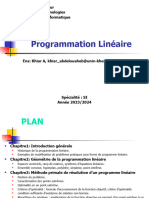 Programmation Linéaire: Université Abbes Laghrour Faculté Sciences Et Technologies Département Math Et Informatique