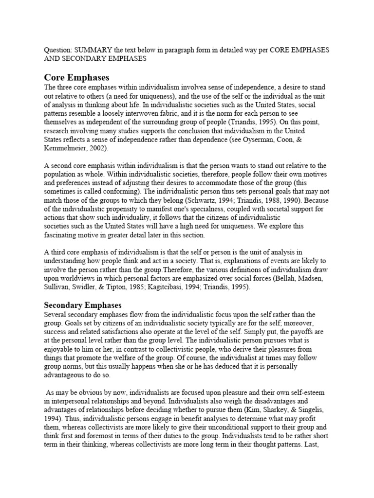 Understanding Individualism vs. Collectivism | PDF | Individualism | Goal