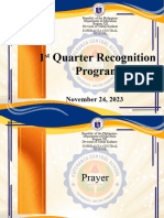 1st Quarter Recognition Program Grade 4 Mangosteen S.Y. 2023 2024