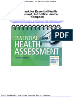 Test Bank For Essential Health Assessment 1st Edition Janice Thompson