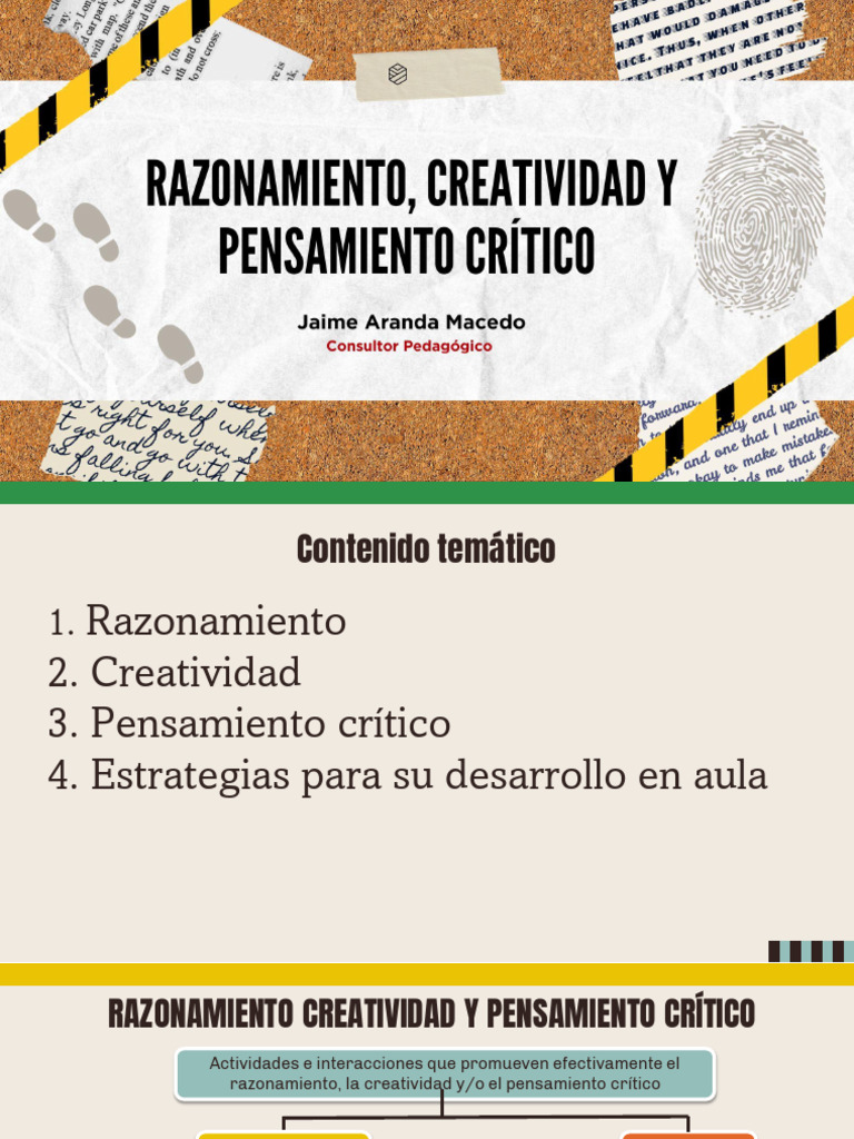 Razonamiento, Creatividad y Pensamiento crítico | PDF | Pensamiento ...