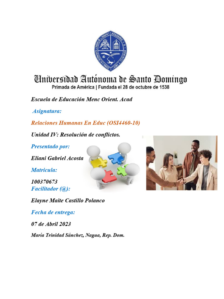 Relaciones Humanas Tarea I | PDF | Crecimiento personal y profesional ...