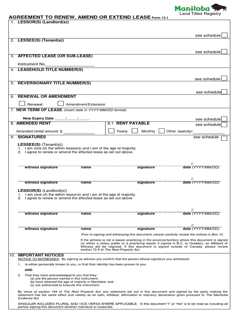 Agreement To Renew Amend or Extend Lease 13e1 PDF Lease