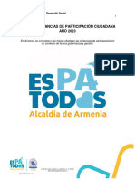 Informe de Instancias de Participación Ciudadana Armenia Sds