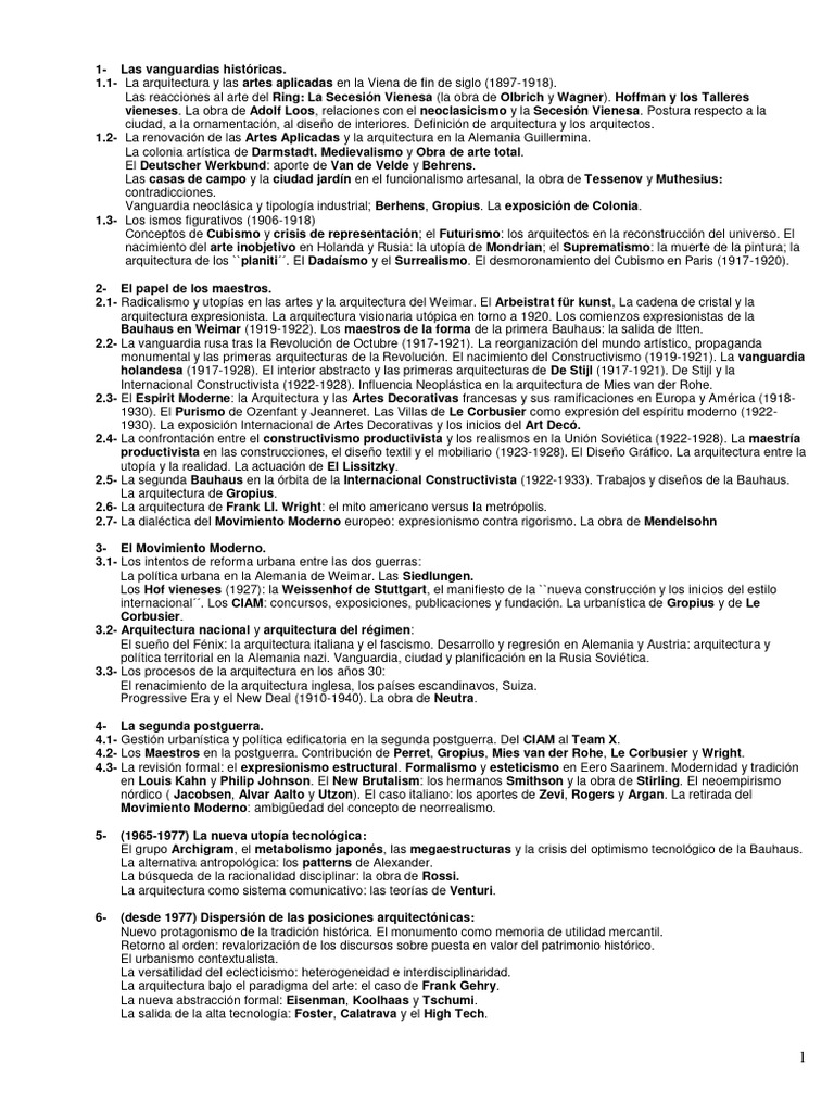 Resumen. Historia de La Arquitectura 2 - Benedetti | PDF ...