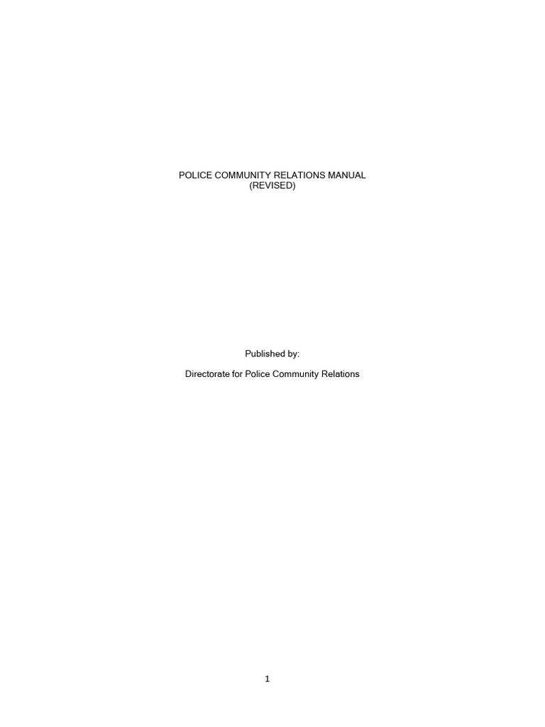 Police Community Relations Manual | PDF | Police | Community