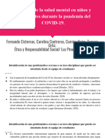 Desgaste de La Salud Mental en Niños y Adolescentes Durante La Pandemia Del COVID-19. Cisternas, Contreras, Neira, Ortiz