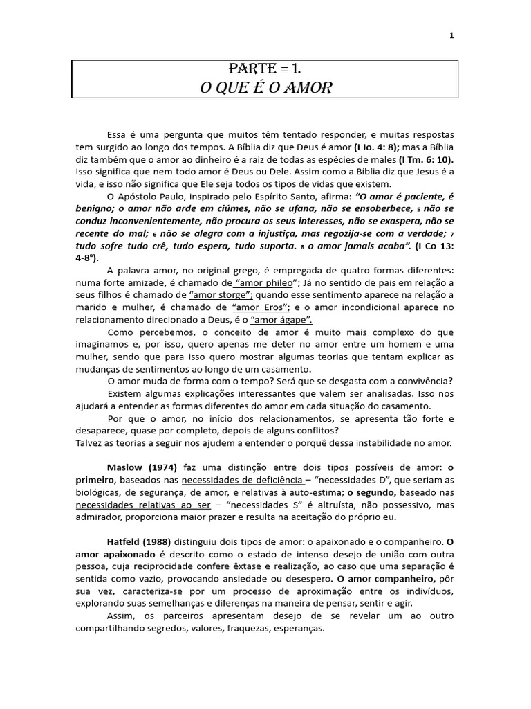 O Que é O Amor Casais Pdf Amor Casamento