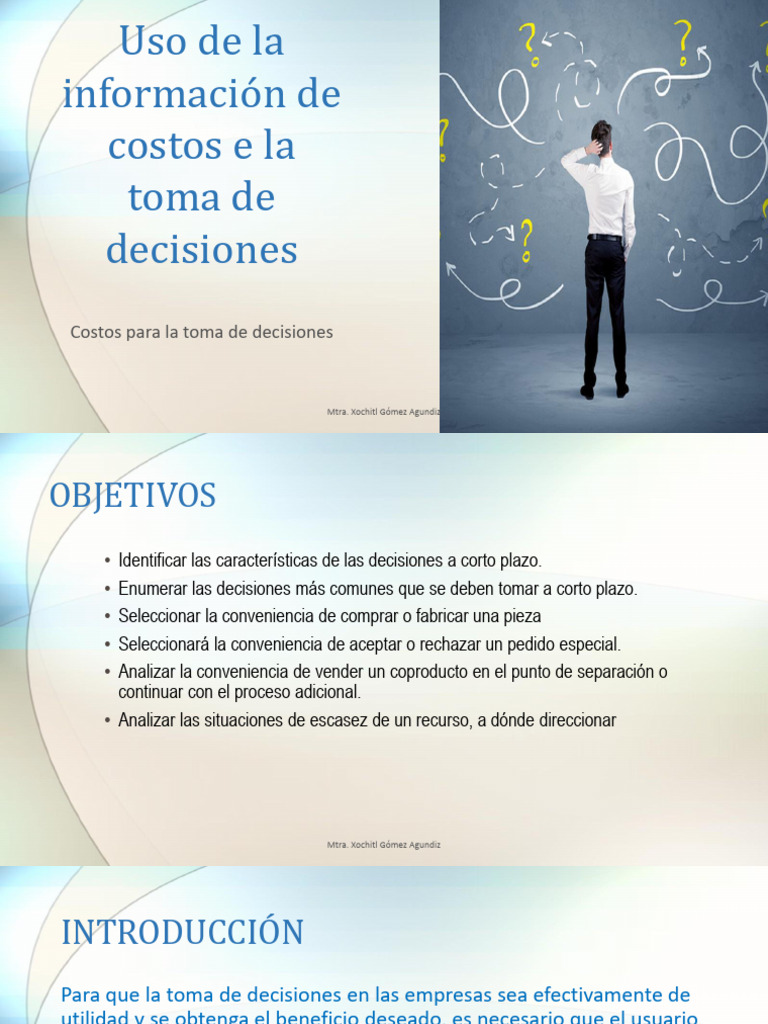 Decisiones Corto Plazo y Costos | PDF | Toma de decisiones | Business