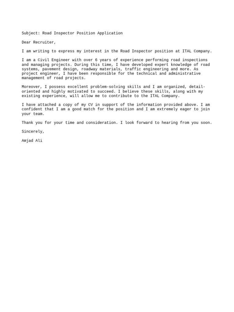 Road Inspector Application - Amjad Ali | PDF