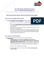 Applicant Handbook For Online Audition Set-Up 23-24)