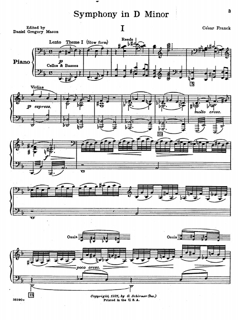 IMSLP10513-Franck-Mason - Symphony in D Minor (Piano) | PDF