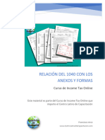 Relacion Del Formulario 1040 Con Los Anexos y Formas