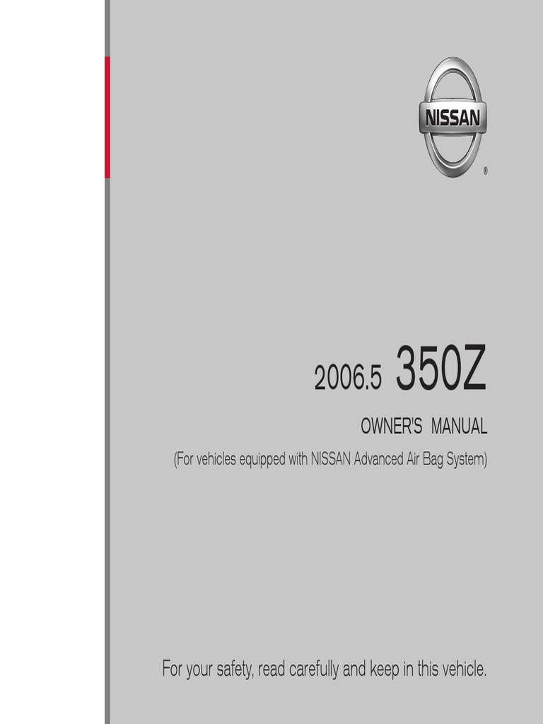 2006.5 Nissan 350Z PDF Seat Belt Airbag