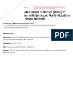 Detecting Distributed Denial of Service (DDoS) in SD-IoT Environment With Enhanced Firefly Algorithm and Convolution Neural Network